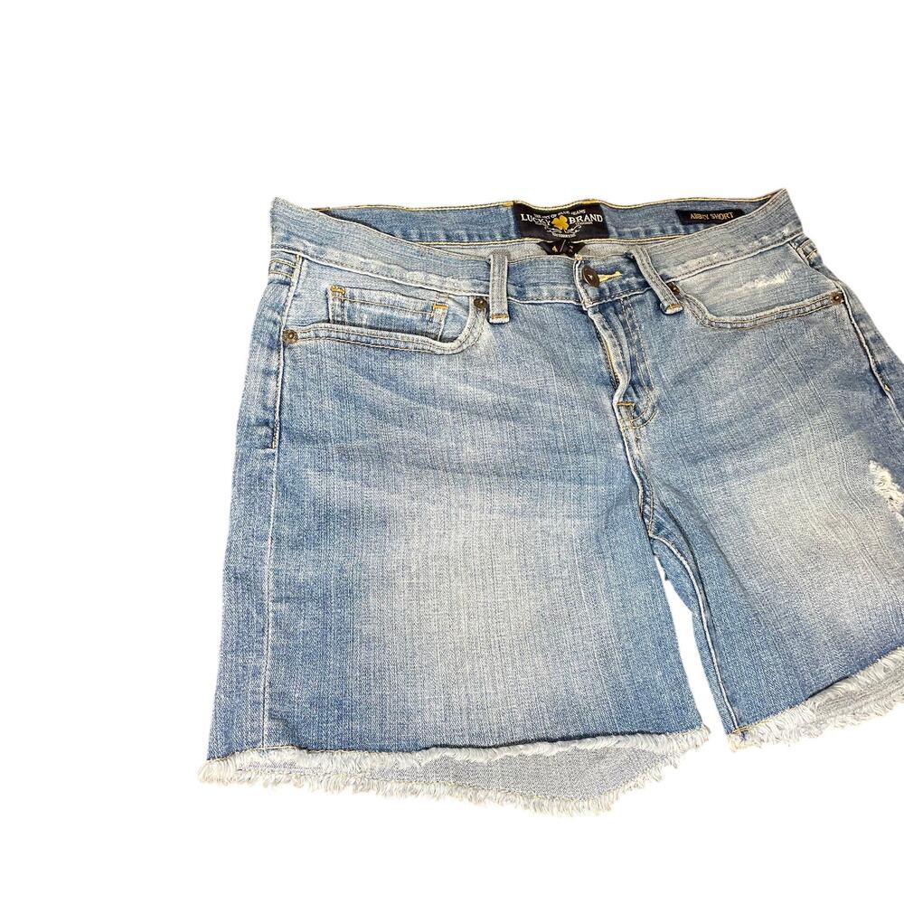 Lucky Brand Light Wash Jean Denim Cutoff Abbey Shorts Sz 4 / 27 - Picture 3 of 10